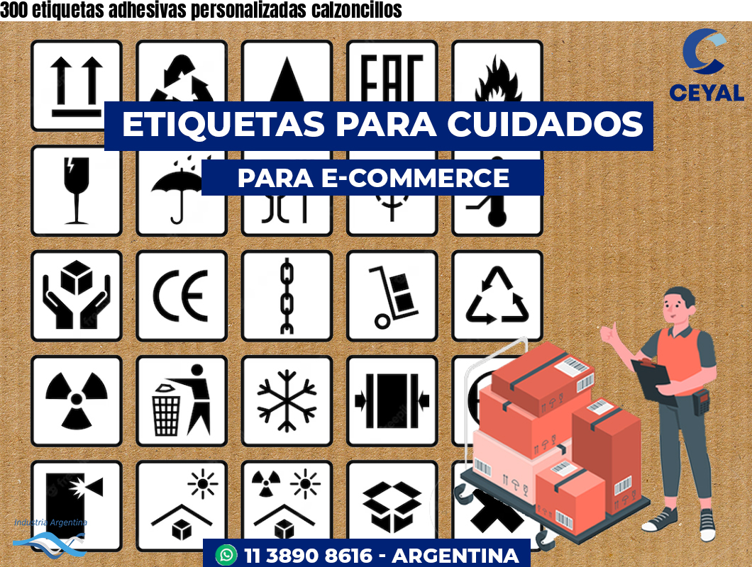 300 etiquetas adhesivas personalizadas calzoncillos
