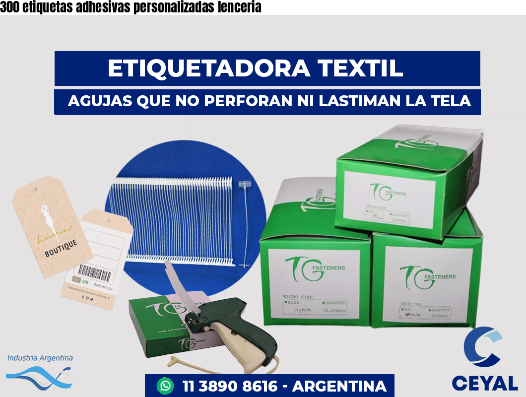 300 etiquetas adhesivas personalizadas lenceria