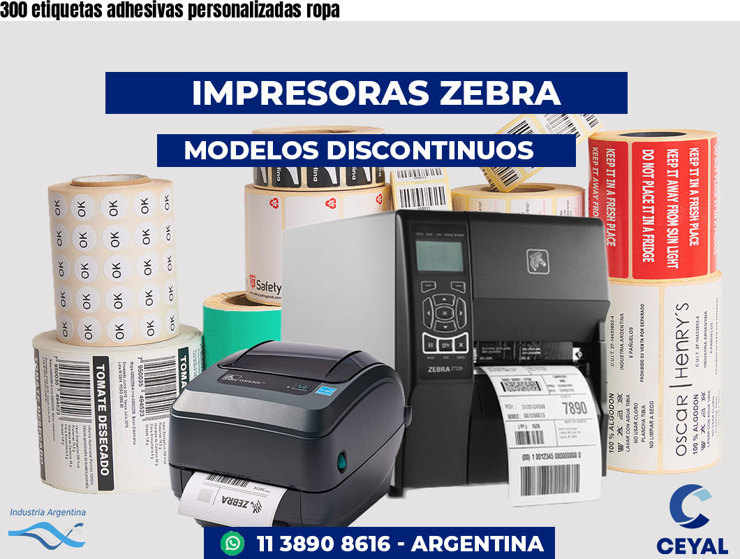 300 etiquetas adhesivas personalizadas ropa