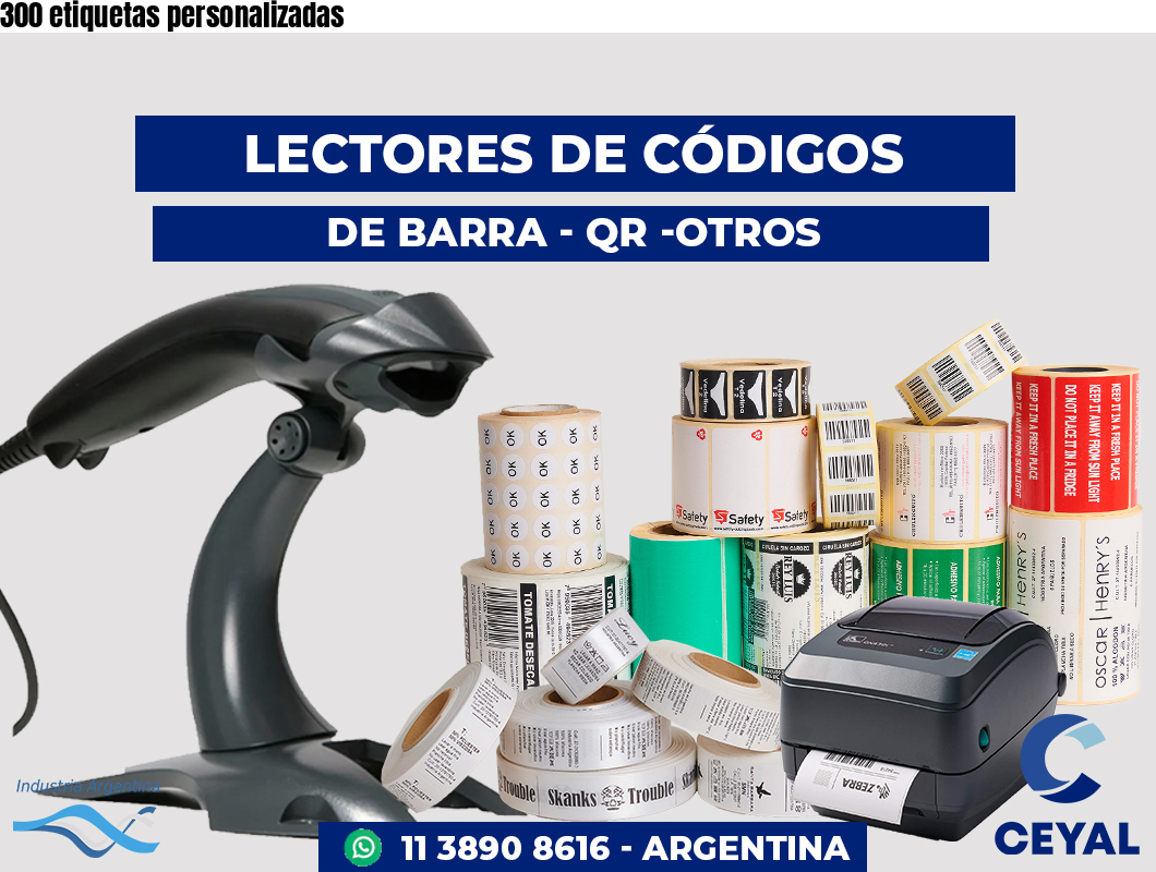 300 etiquetas personalizadas
