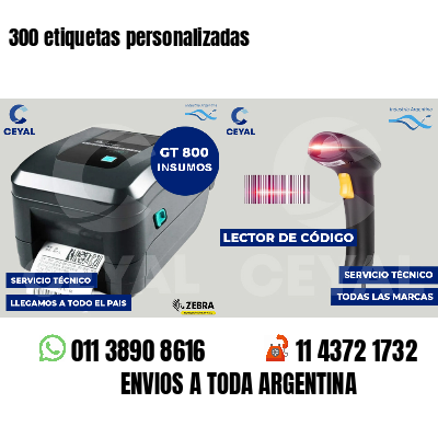 300 etiquetas personalizadas