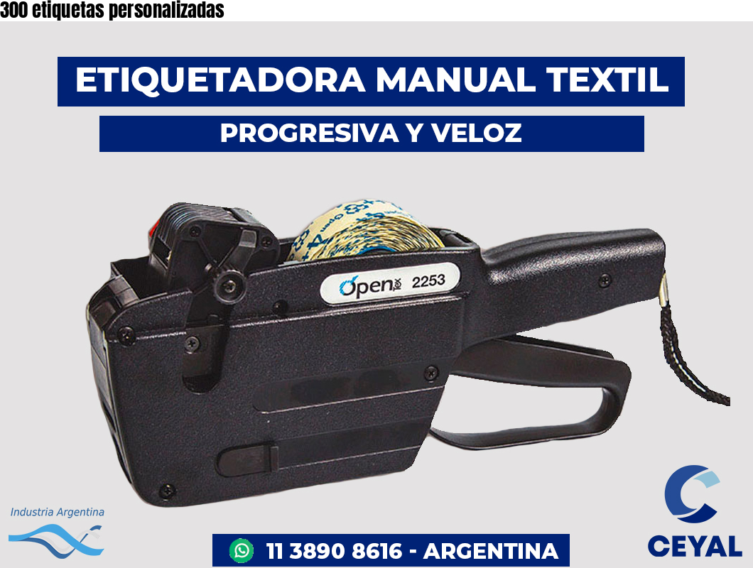 300 etiquetas personalizadas