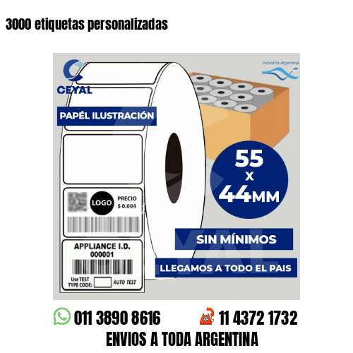 3000 etiquetas personalizadas