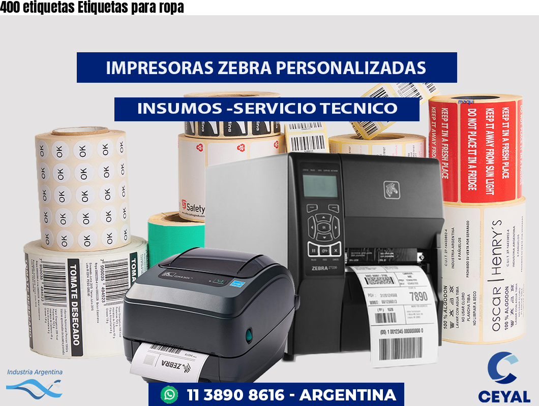 400 etiquetas Etiquetas para ropa