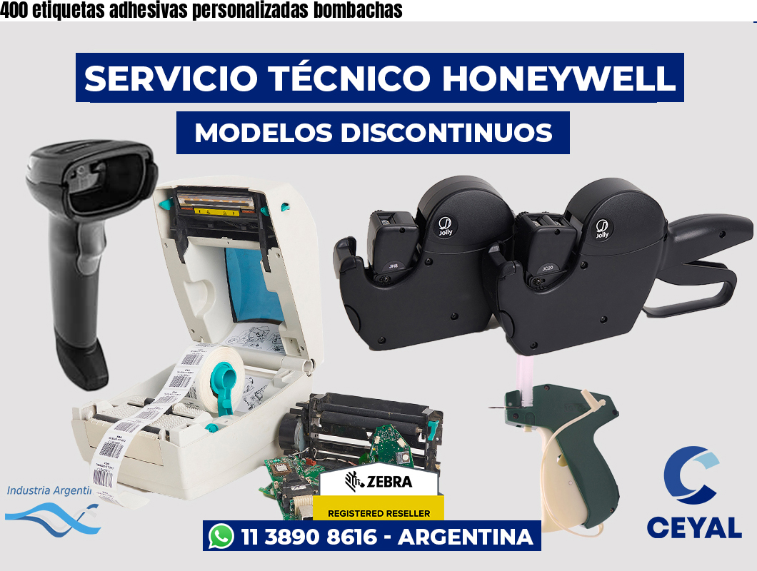 400 etiquetas adhesivas personalizadas bombachas