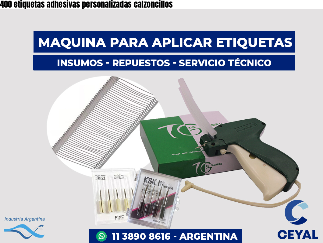 400 etiquetas adhesivas personalizadas calzoncillos