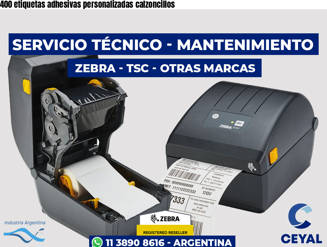 400 etiquetas adhesivas personalizadas calzoncillos