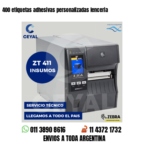 400 etiquetas adhesivas personalizadas lenceria