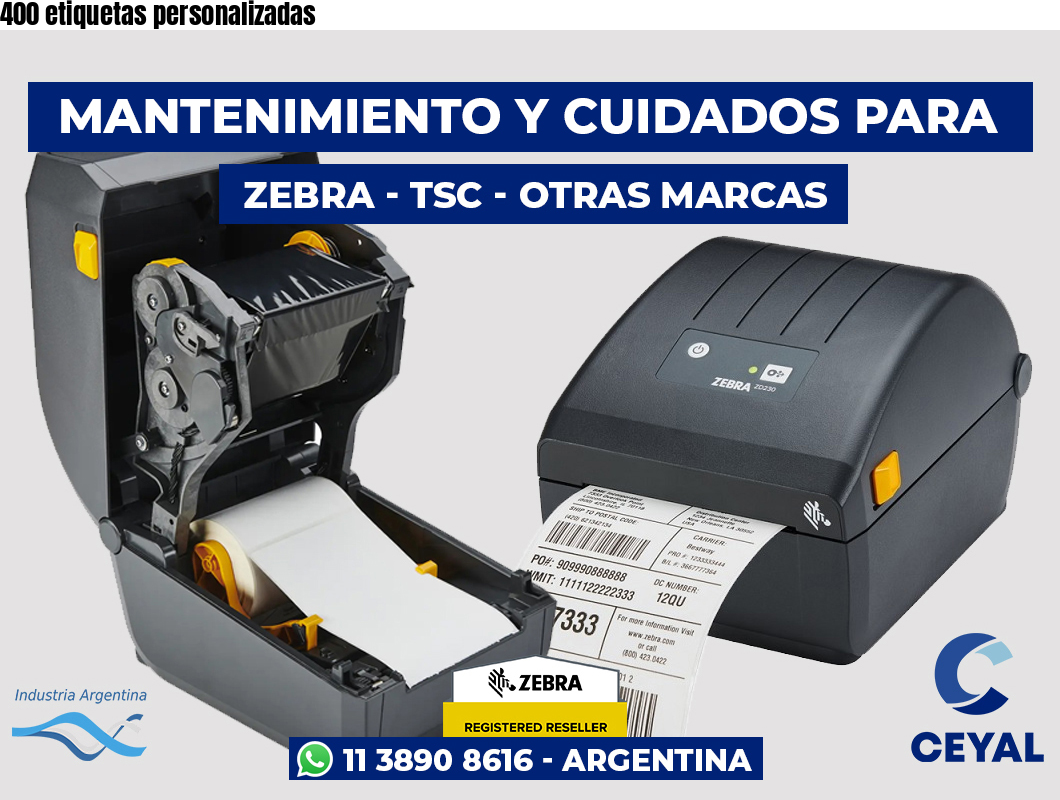 400 etiquetas personalizadas