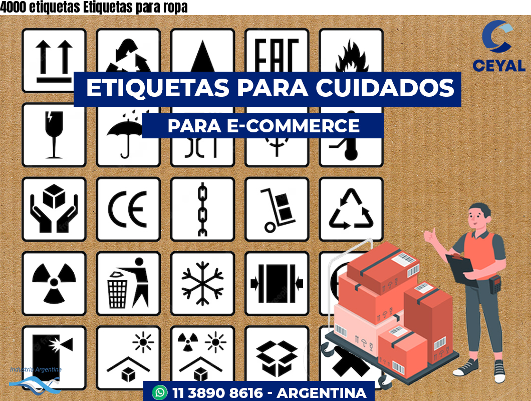 4000 etiquetas Etiquetas para ropa