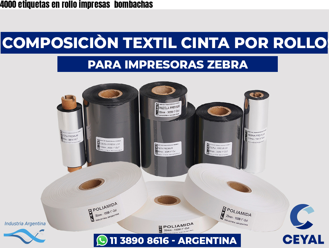 4000 etiquetas en rollo impresas  bombachas