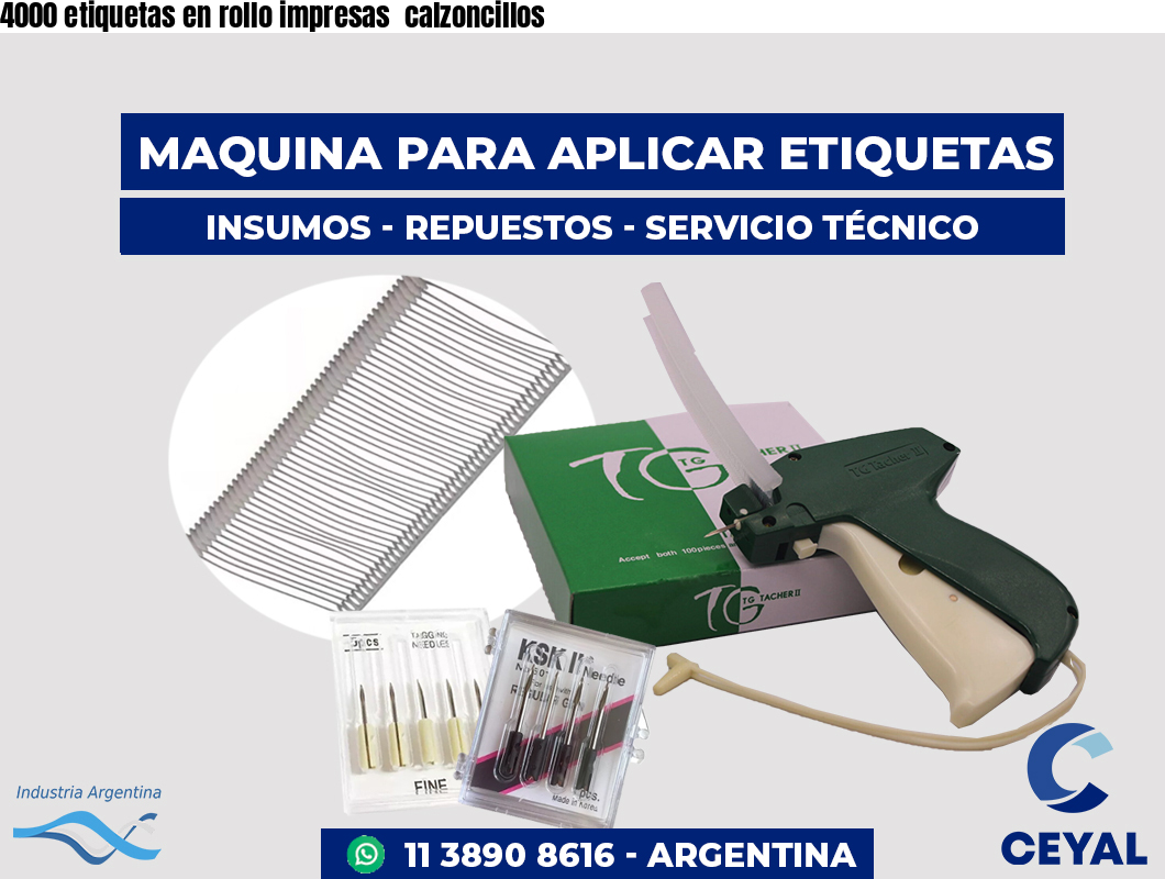 4000 etiquetas en rollo impresas  calzoncillos