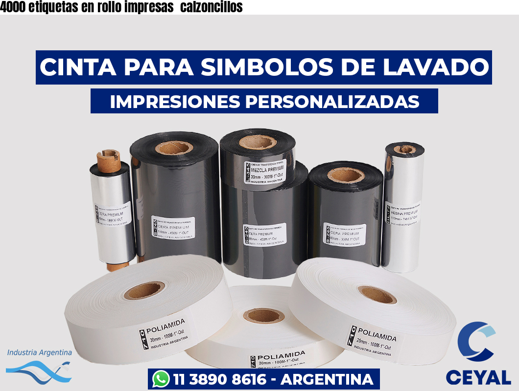 4000 etiquetas en rollo impresas  calzoncillos