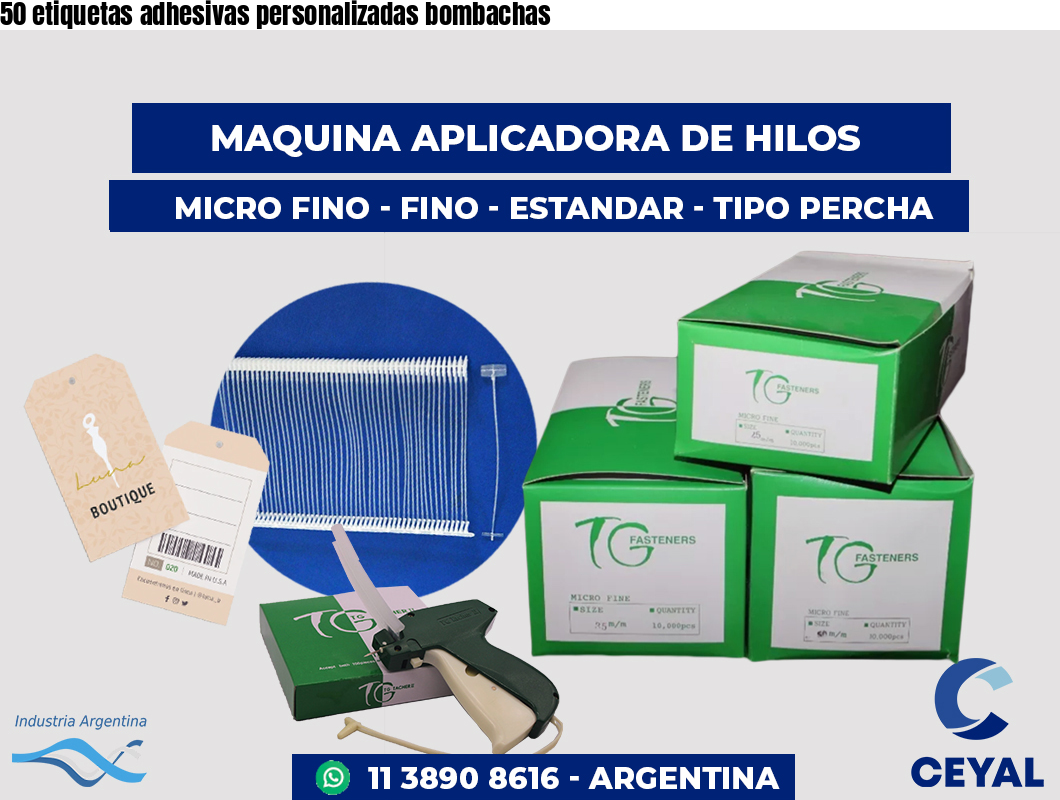 50 etiquetas adhesivas personalizadas bombachas