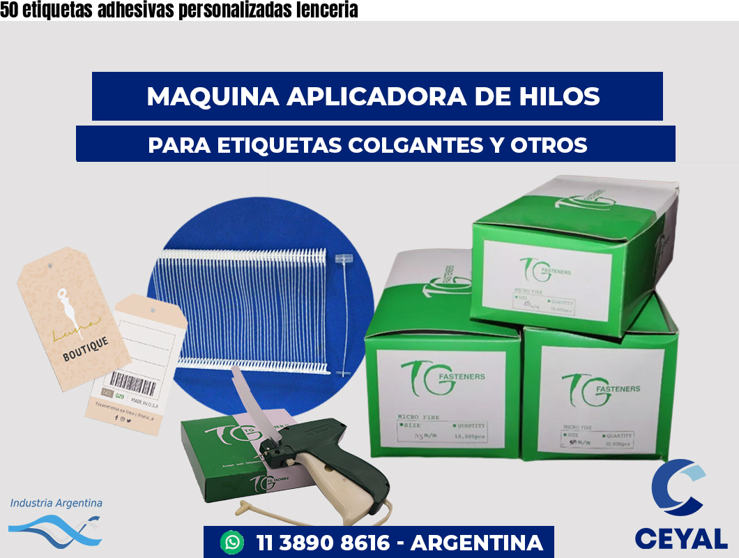 50 etiquetas adhesivas personalizadas lenceria