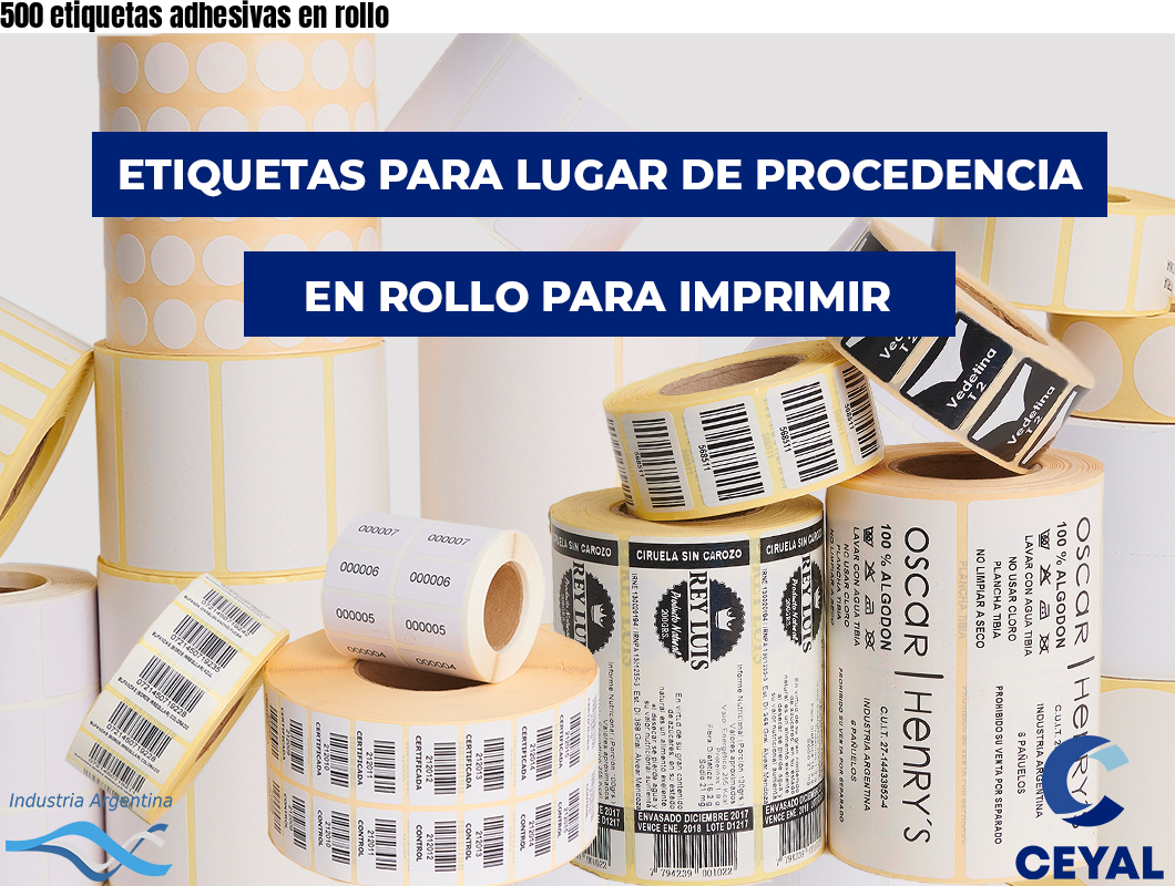 500 etiquetas adhesivas en rollo