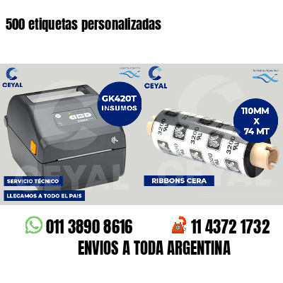 500 etiquetas personalizadas
