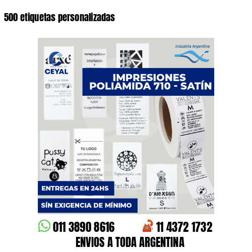 500 etiquetas personalizadas
