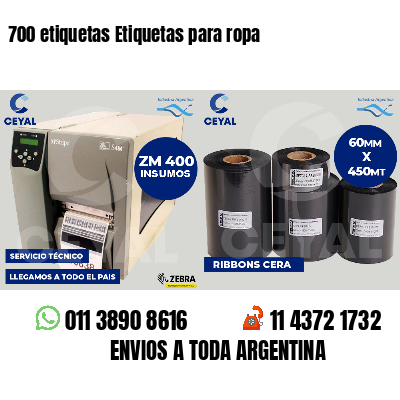 700 etiquetas Etiquetas para ropa