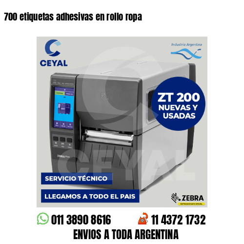 700 etiquetas adhesivas en rollo ropa