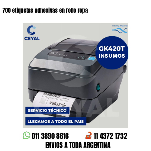 700 etiquetas adhesivas en rollo ropa