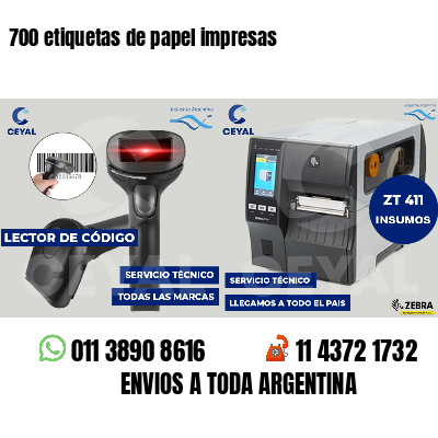 700 etiquetas de papel impresas
