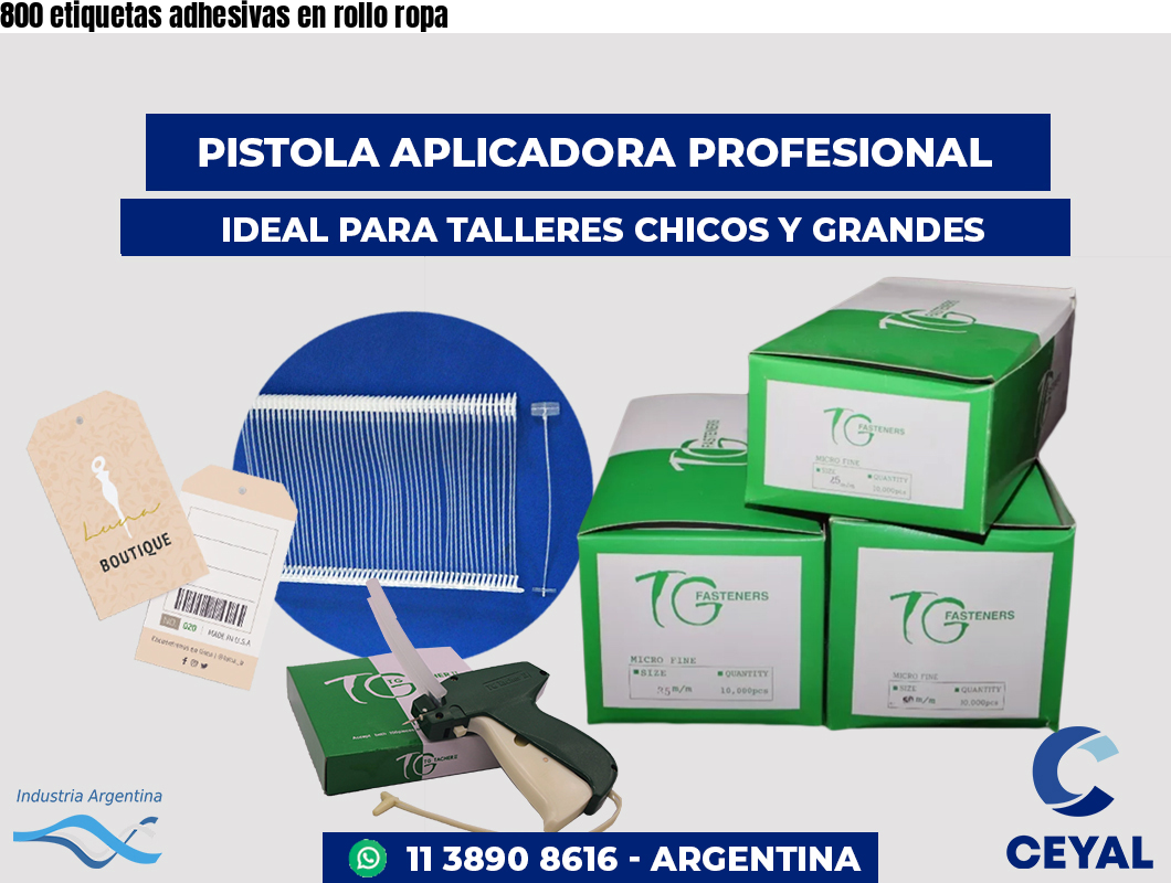 800 etiquetas adhesivas en rollo ropa