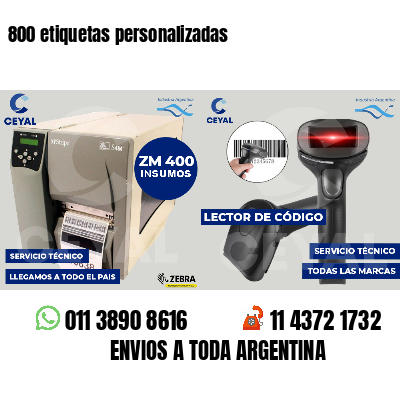 800 etiquetas personalizadas