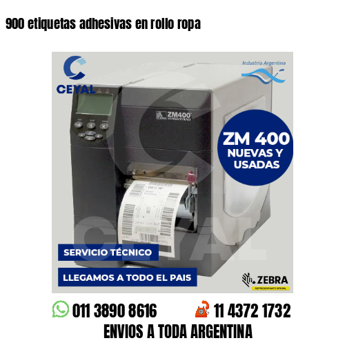900 etiquetas adhesivas en rollo ropa