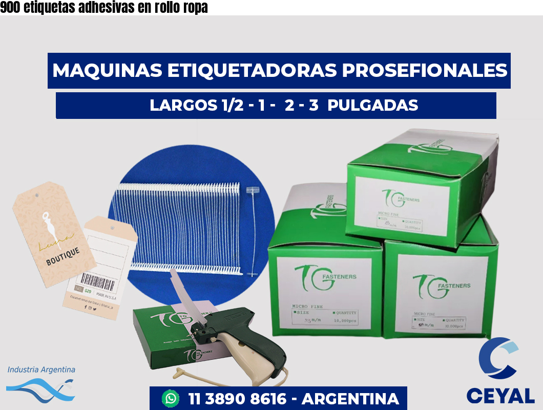 900 etiquetas adhesivas en rollo ropa