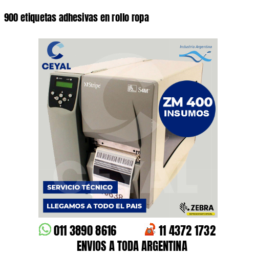 900 etiquetas adhesivas en rollo ropa