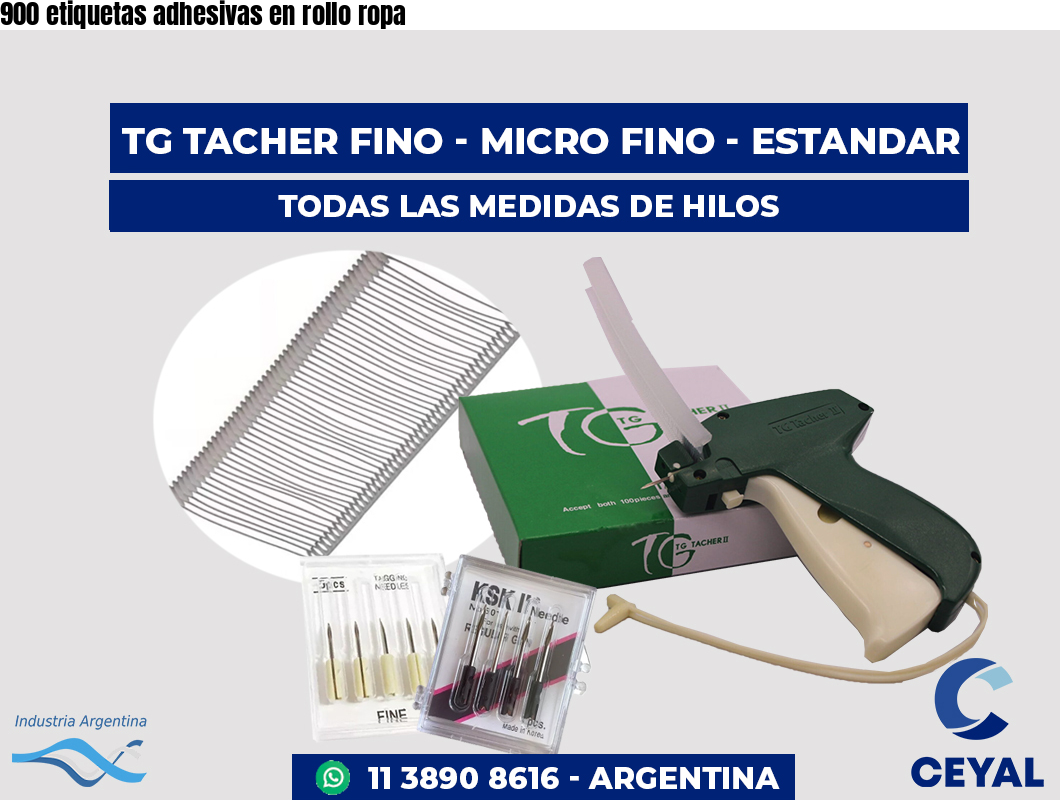 900 etiquetas adhesivas en rollo ropa