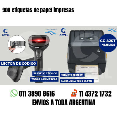 900 etiquetas de papel impresas