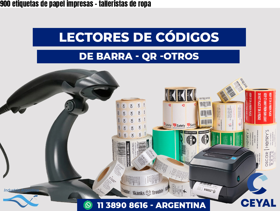 900 etiquetas de papel impresas - talleristas de ropa