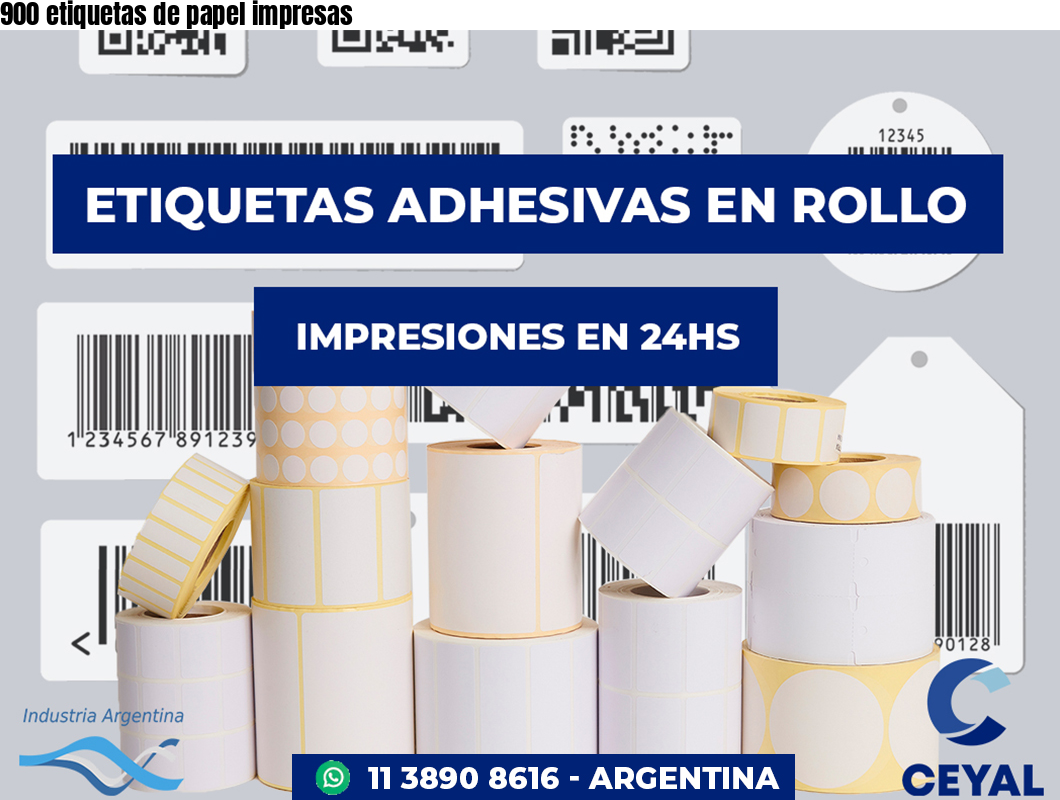 900 etiquetas de papel impresas
