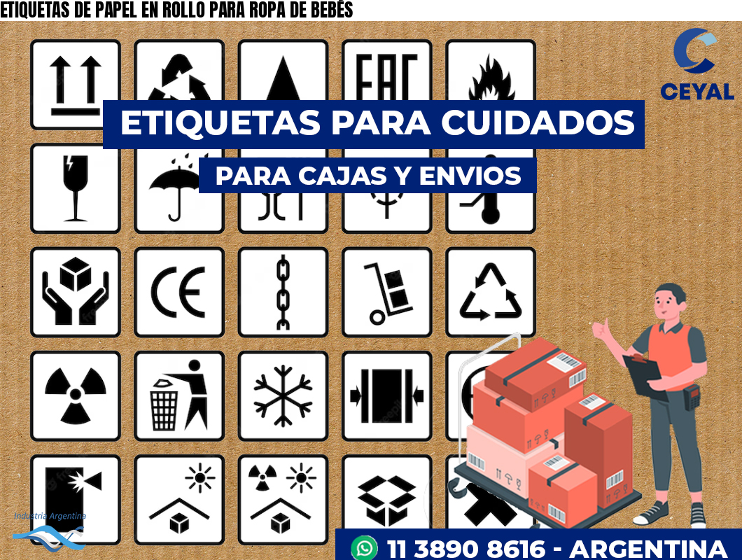 ETIQUETAS DE PAPEL EN ROLLO PARA ROPA DE BEBÉS