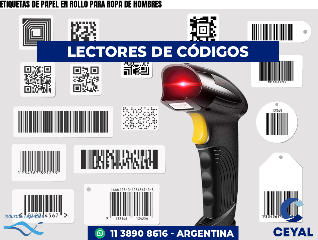 ETIQUETAS DE PAPEL EN ROLLO PARA ROPA DE HOMBRES