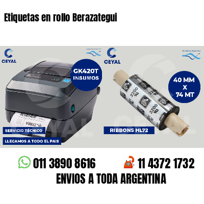 Etiquetas en rollo Berazategui