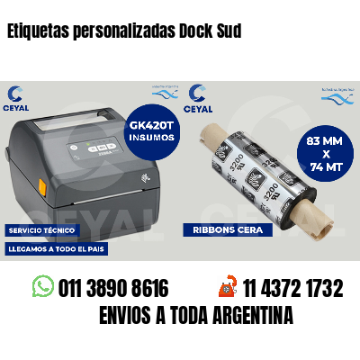 Etiquetas personalizadas Dock Sud