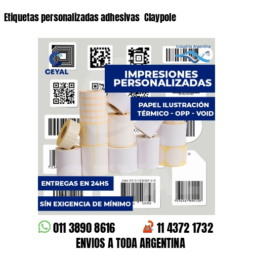 Etiquetas personalizadas adhesivas Claypole