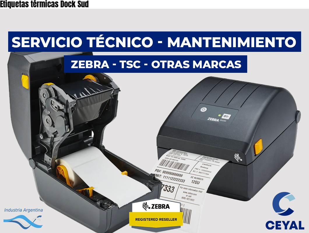 Etiquetas térmicas Dock Sud