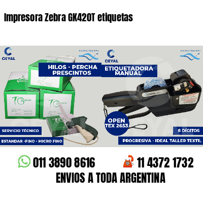 Impresora Zebra GK420T etiquetas