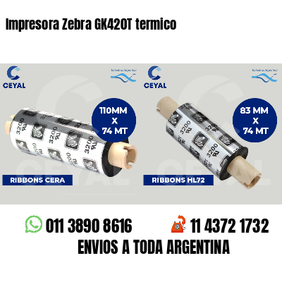 Impresora Zebra GK420T termico