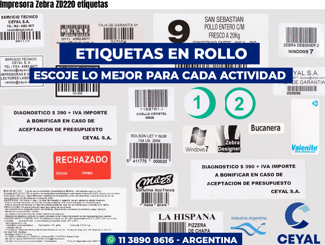 Impresora Zebra ZD220 etiquetas