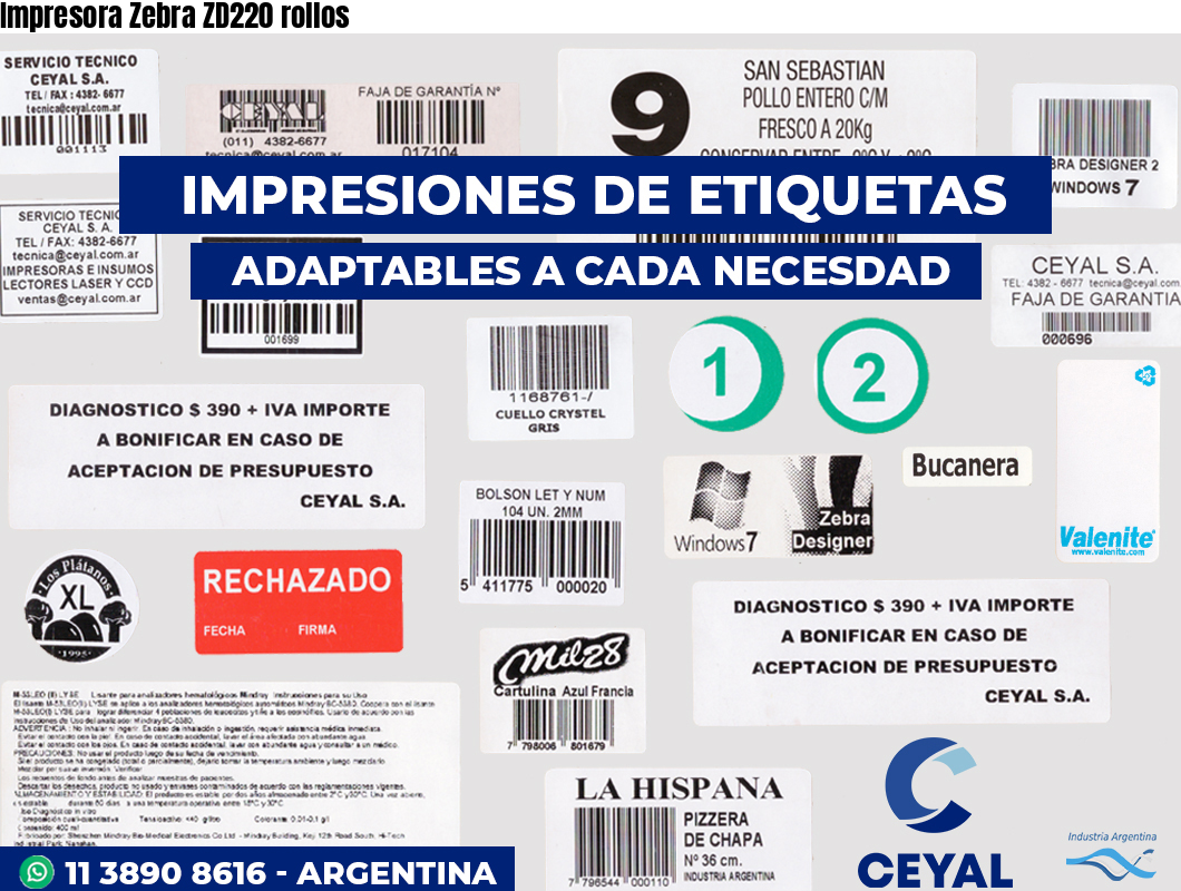 Impresora Zebra ZD220 rollos