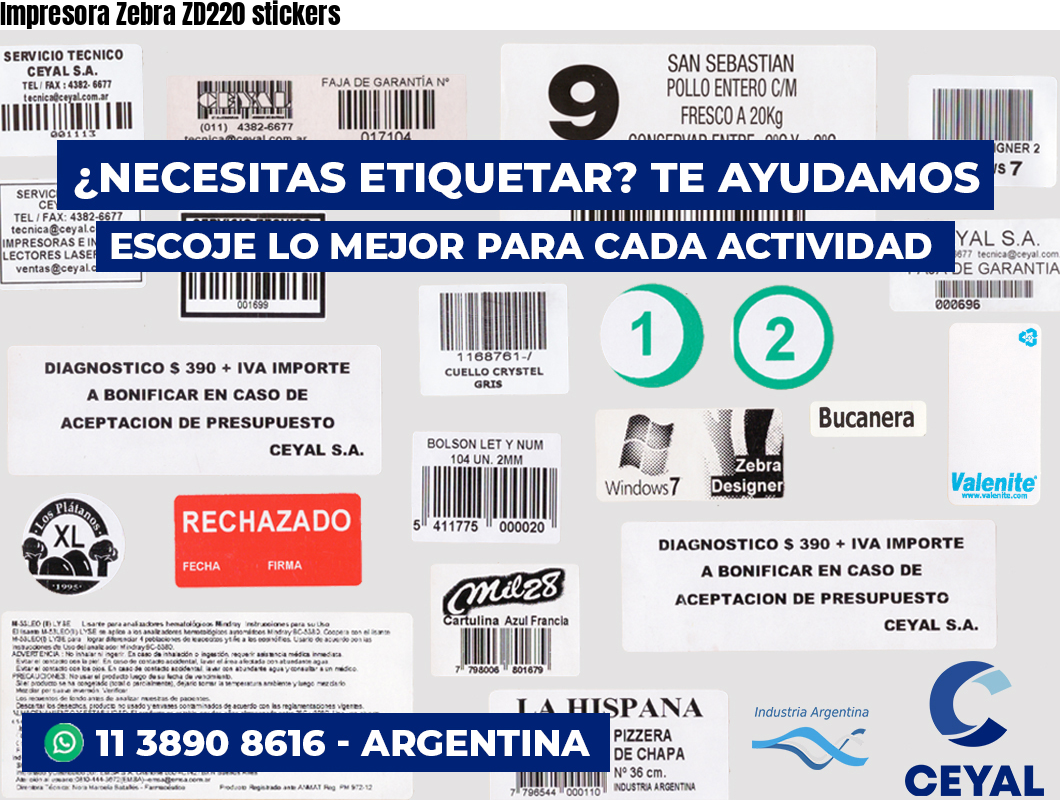 Impresora Zebra ZD220 stickers