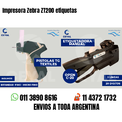 Impresora Zebra ZT200 etiquetas