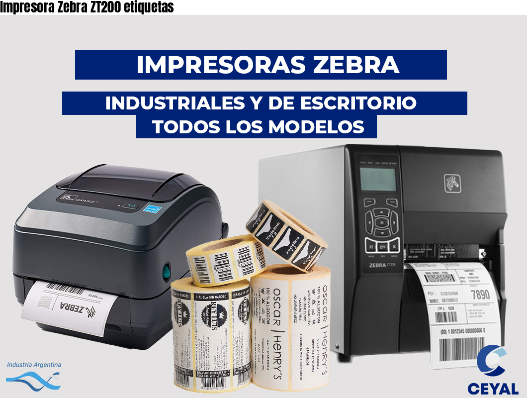 Impresora Zebra ZT200 etiquetas