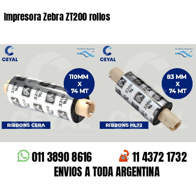 Impresora Zebra ZT200 rollos