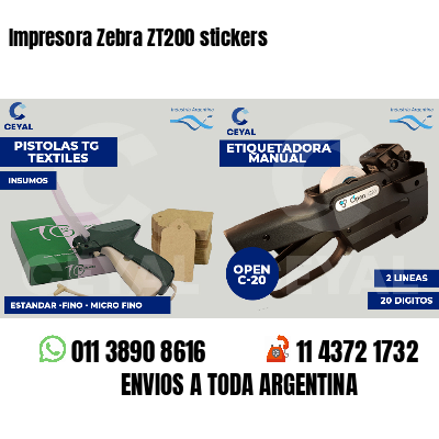 Impresora Zebra ZT200 stickers